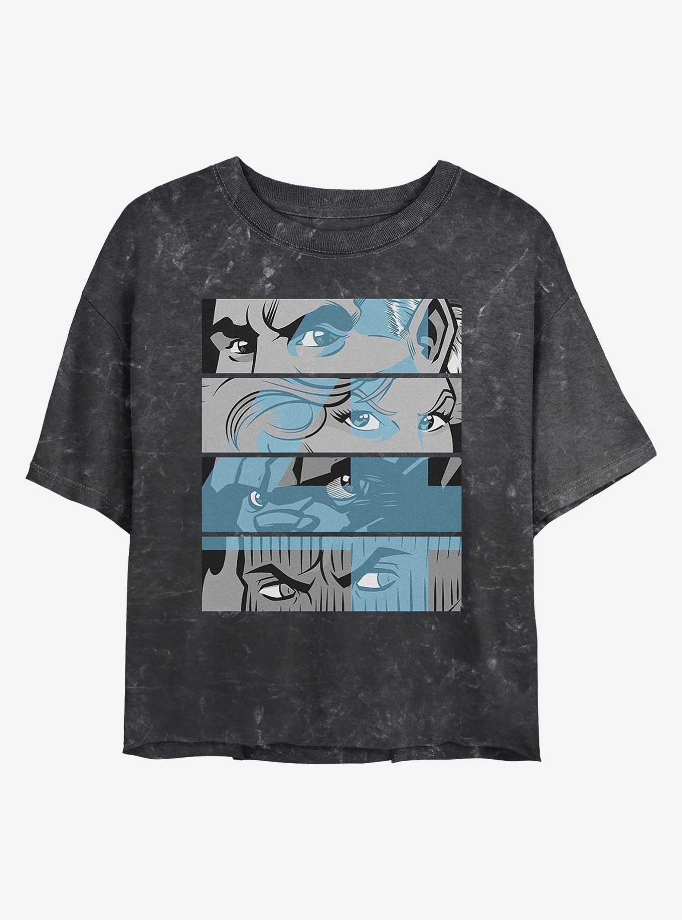 Marvel Fantastic Four Fantastic Blue Eyes Girls Mineral Wash Crop T-Shirt T-Shirt – High Detail Graphic | Must-Have Style