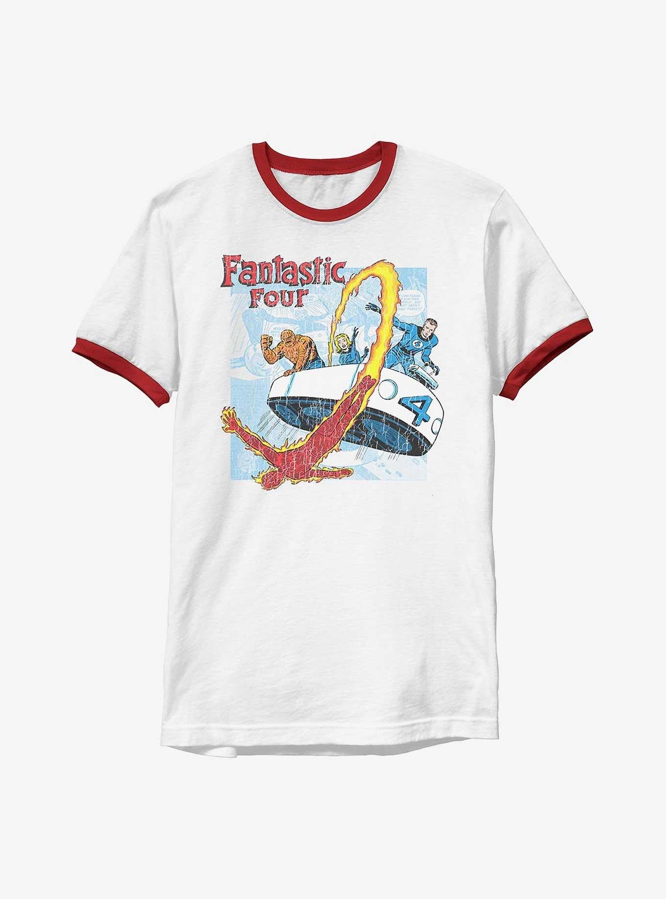 Marvel Fantastic Four Comic Ringer T-Shirt T-Shirt – Vintage Style Artwork | Perfect for Daily Wear