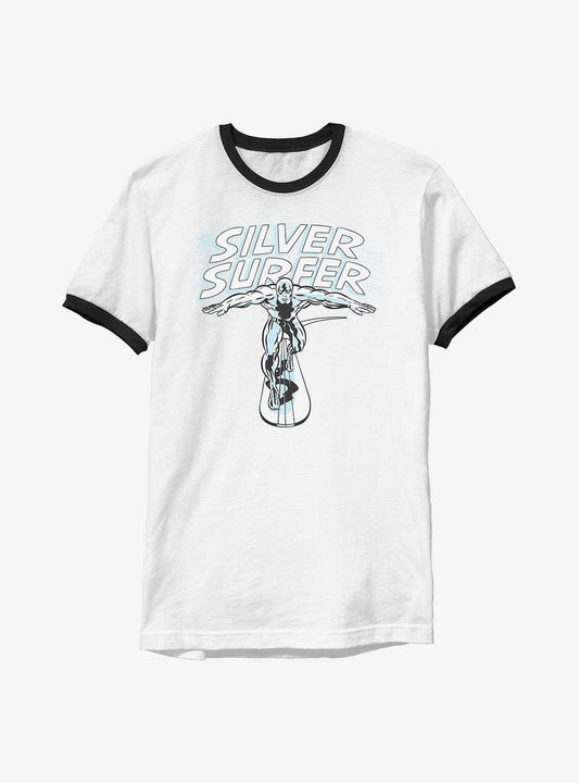 Marvel Fantastic Four Silver Surfer Wordmark Ringer T-Shirt T-Shirt – Unique Character Design | High Demand Item