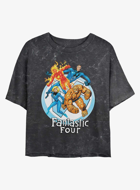 Marvel Fantastic Four Feelin Fantastic Girls Mineral Wash Crop T-Shirt T-Shirt – Vintage Style Artwork | Must-Have Style