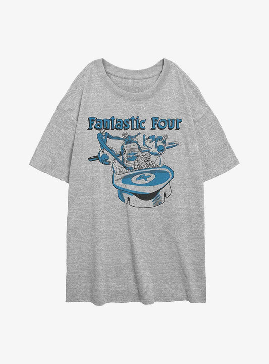 Marvel Fantastic Four Classic Four Girls Oversized T-Shirt T-Shirt – Unique Character Design | Perfect for Daily Wear