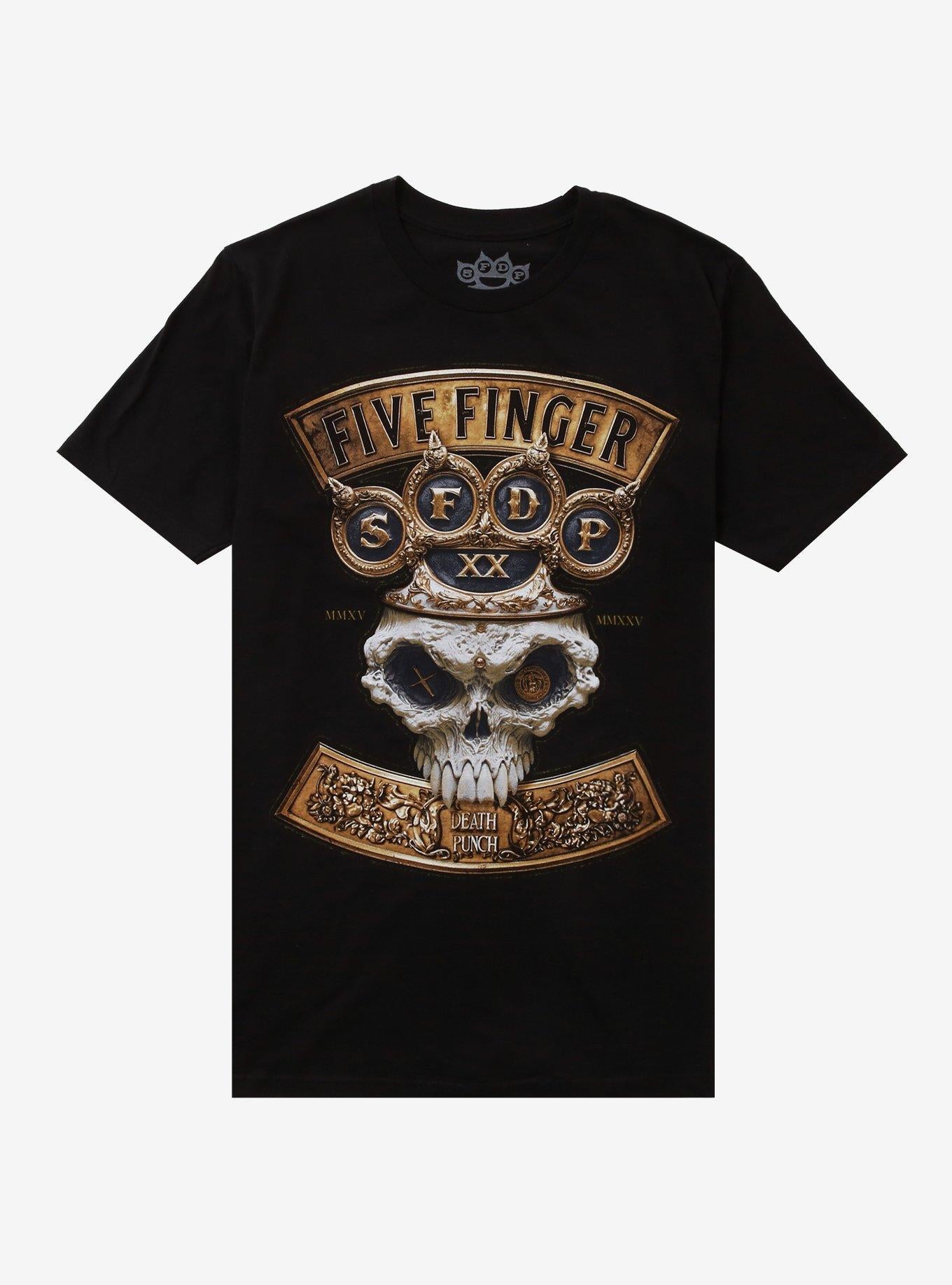 Five Finger Death Punch Brass Knuckle Crown Skull TShirt Graphic Tee | Graphic Tee | Unisex Shirt | High-Quality Print