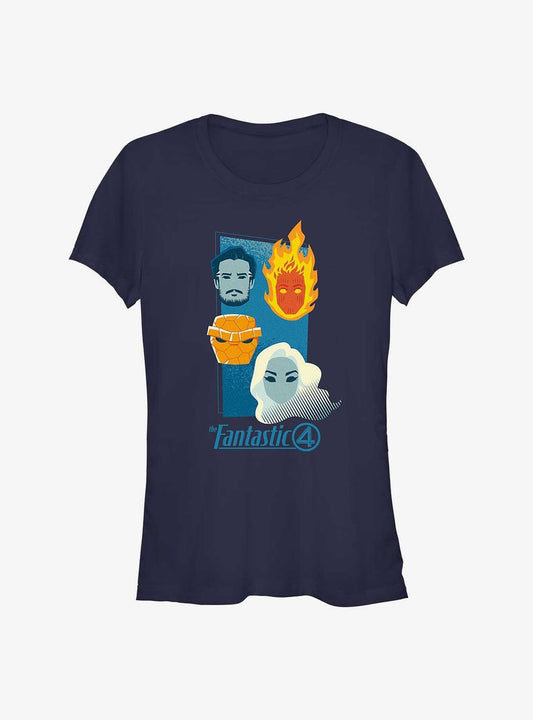 Marvel The Fantastic Four First Steps Fantastic Heads Girls T-Shirt T-Shirt – Official Fan Merchandise | Great Gift for Fans