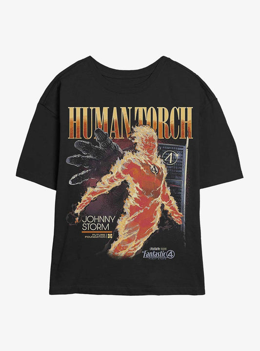Marvel The Fantastic Four First Steps Human Torch Girls Skimmer T-Shirt Hot Topic Exclusive T-Shirt – Unique Character Design | Must-Have Style