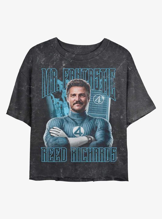 Marvel The Fantastic Four First Steps Reed Fantastic Girls Mineral Wash Crop T-Shirt Hot Topic Exclusive T-Shirt – Official Fan Merchandise | Great Gift for Fans