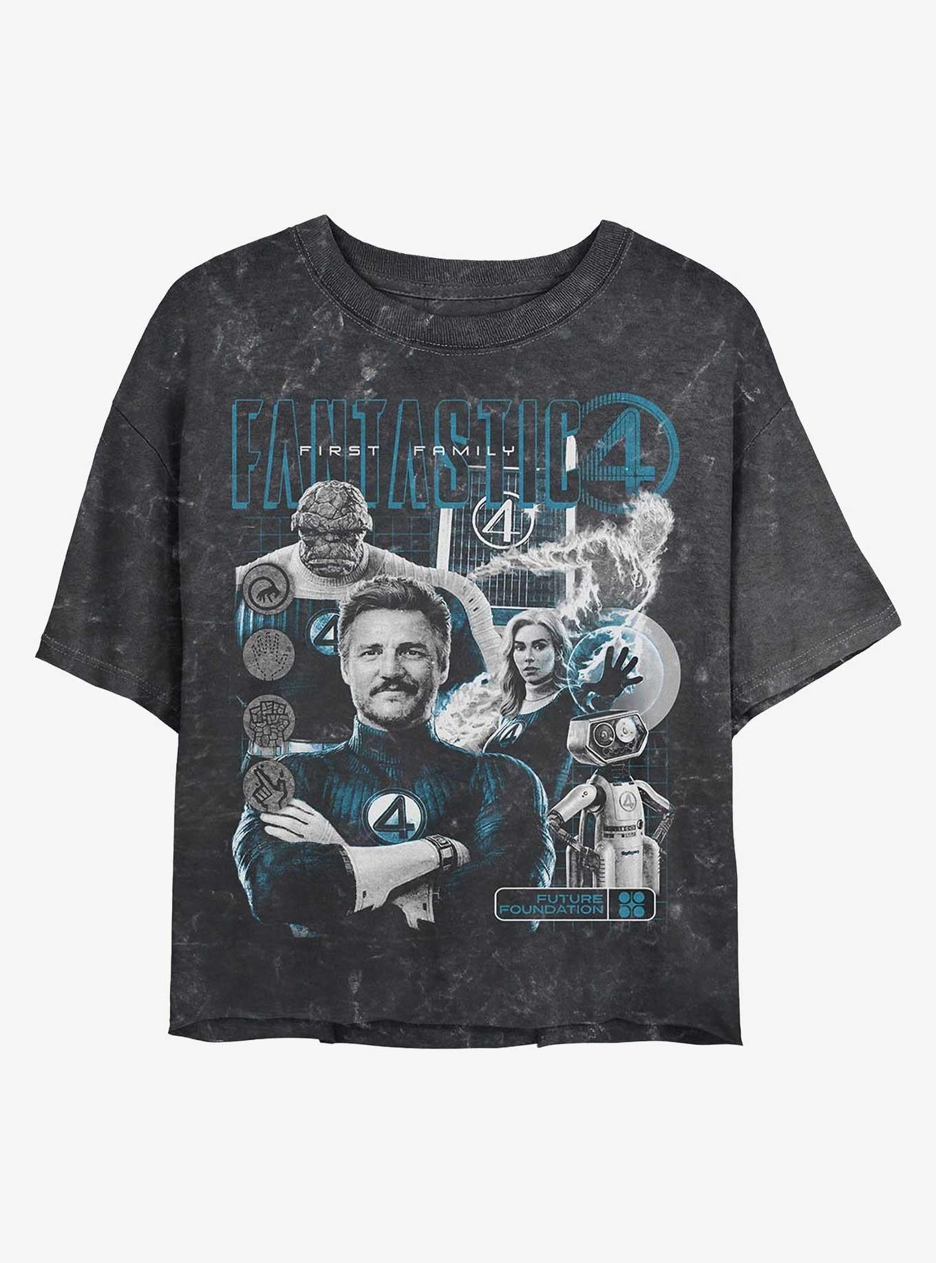 Marvel The Fantastic Four First Steps Club Fantastic Girls Mineral Wash Crop T-Shirt Hot Topic Exclusive T-Shirt – High Detail Graphic | Great Gift for Fans