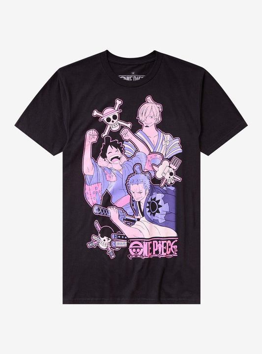 One Piece Trio Wano Glitter Print T-Shirt