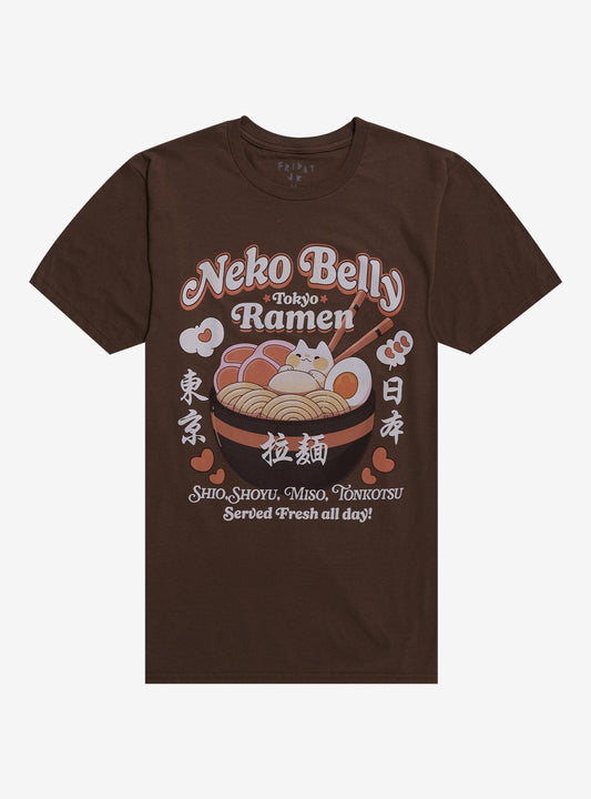 Neko Belly Ramen TShirt By Friday Jr Graphic Tee | Graphic Tee | Unisex Shirt | Premium Quality Apparel
