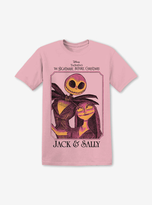 The Nightmare Before Christmas Jack Sally Pink Portrait TShirt Graphic Tee | Graphic Tee | Unisex Shirt | Soft Comfortable Wear