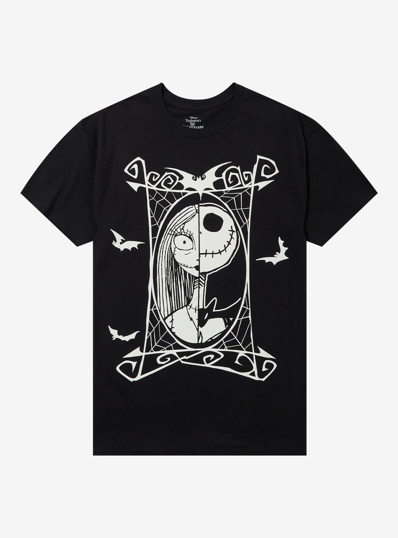 The Nightmare Before Christmas Jack Sally Split Portrait TShirt Graphic Tee | Graphic Tee | Unisex Shirt | High-Quality Print