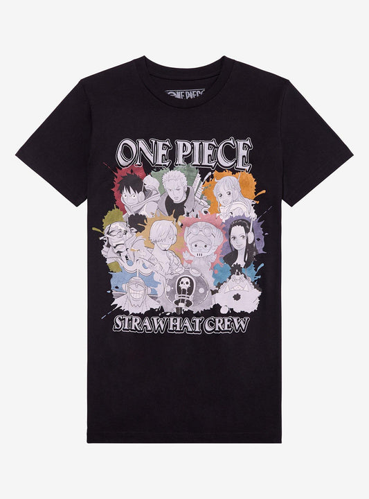 One Piece Straw Hat Pirates Color Splatter T-Shirt