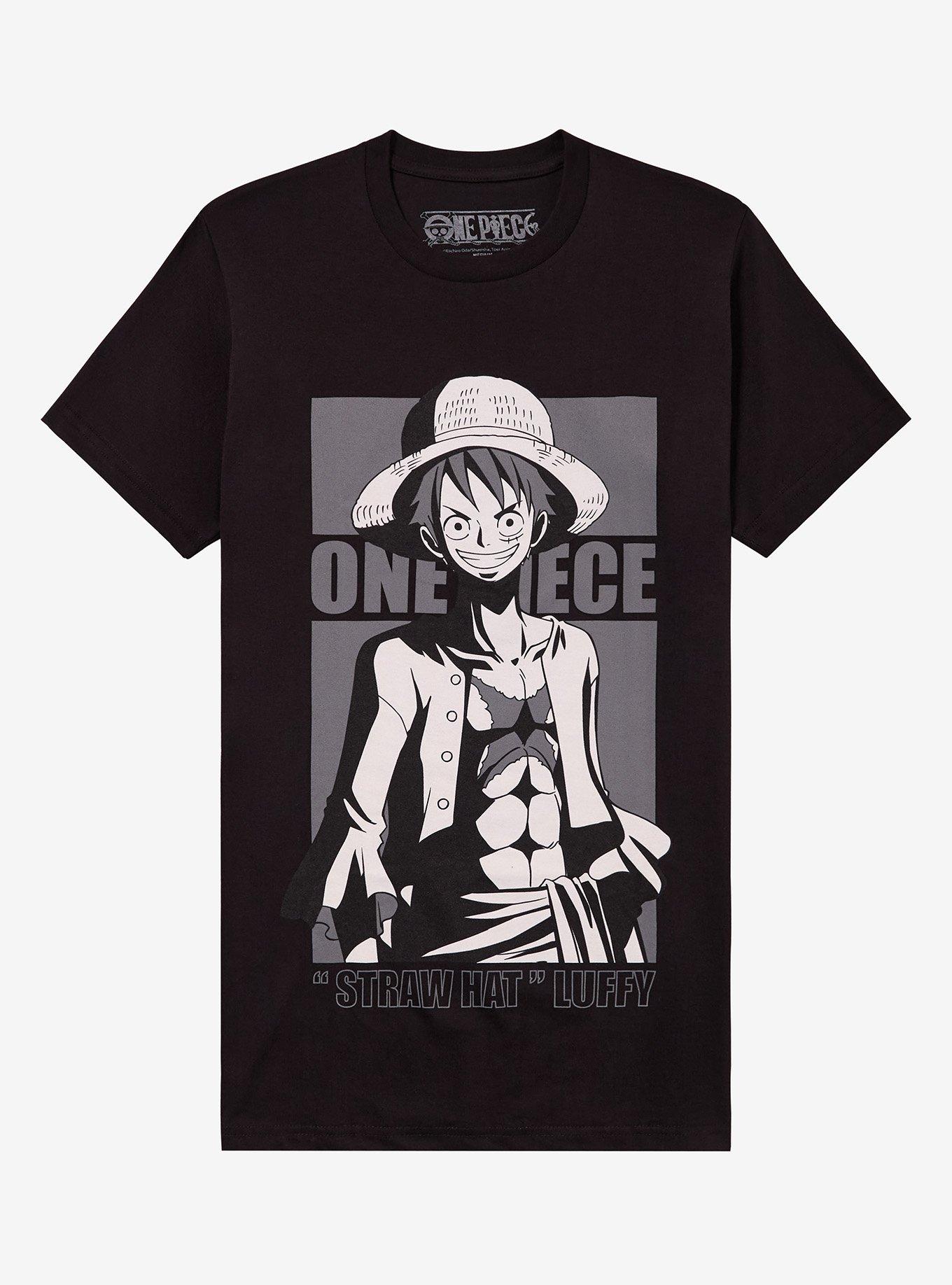 One Piece Luffy Black & White Portrait T-Shirt
