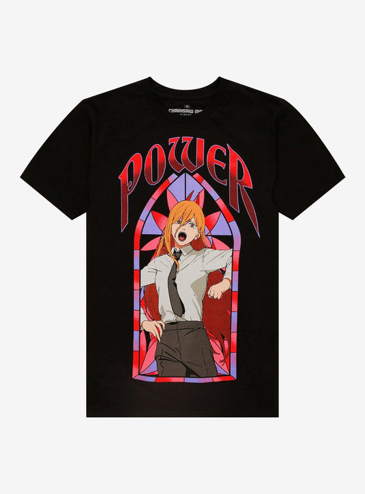 Chainsaw Man Power Stained Glass Portrait T-Shirt