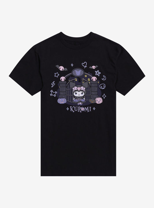 Kuromi's Mischief Mansion Puff Print T-Shirt