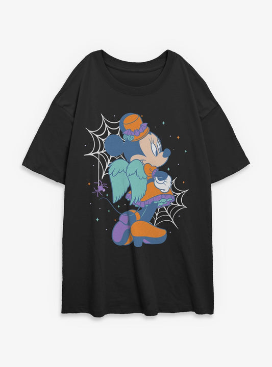 Disney Minnie Mouse Halloween Webs Girls Oversized T-Shirt