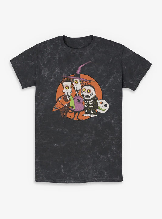 Disney The Nightmare Before Christmas Troublemakers Trio Mineral Wash T-Shirt