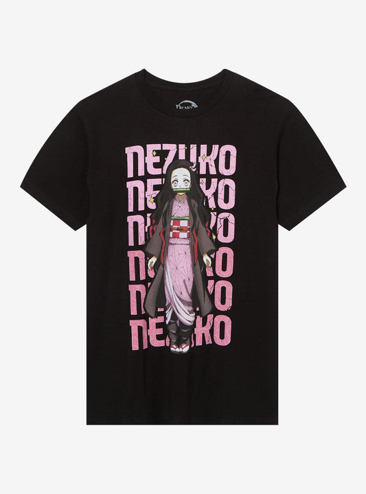 Demon Slayer: Kimetsu No Yaiba Nezuko Name & Portrait T-Shirt