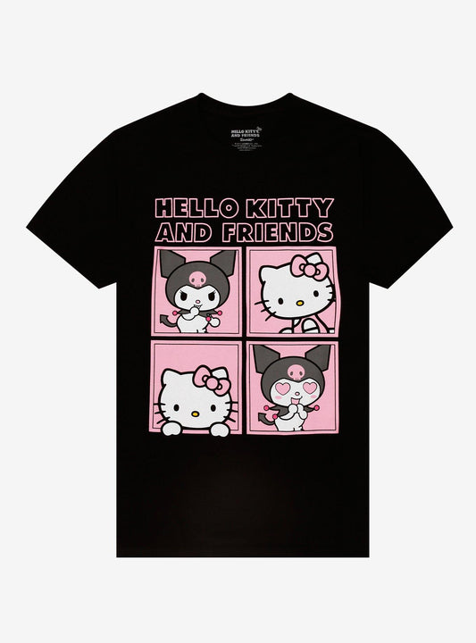 Hello Kitty & Kuromi Portrait Grid T-Shirt