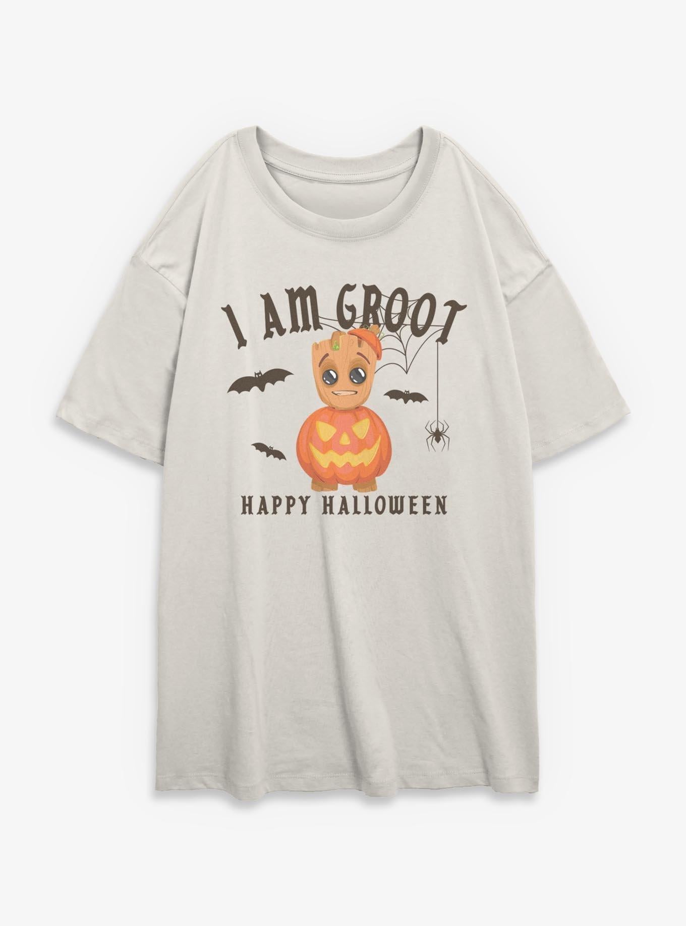 Marvel I Am Groot Halloween Pumpkin Girls Oversized T-Shirt