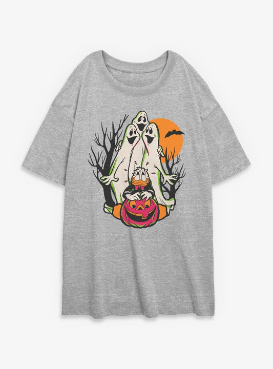 Disney Donald Duck Halloween Spooky Ghosts Girls Oversized T-Shirt