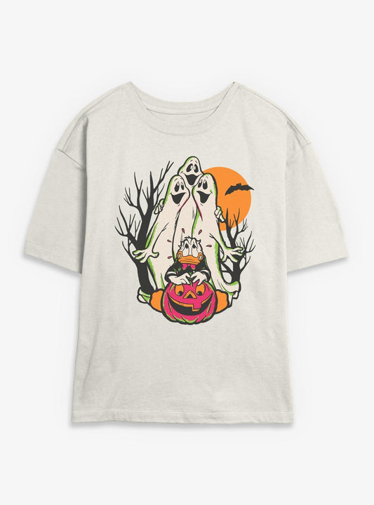 Disney Donald Duck Halloween Spooky Ghosts Girls Skimmer T-Shirt