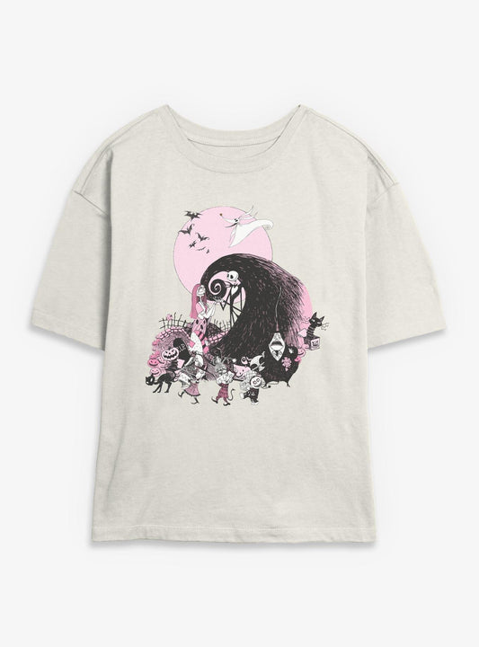 Disney The Nightmare Before Christmas Classic Scene Group Girls Skimmer TShirt T-Shirt | Cute Festive Style | Limited Christmas Style