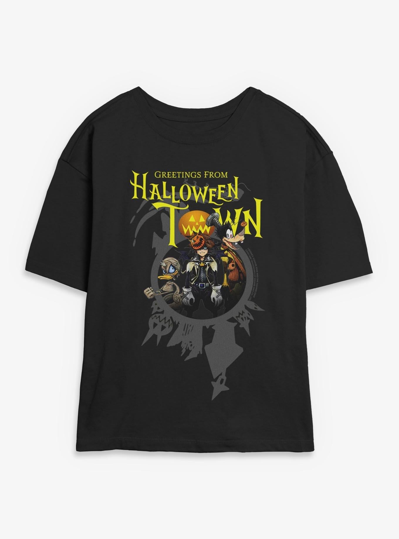 Disney Kingdom Hearts Greetings From Halloween Town Girls Skimmer T-Shirt
