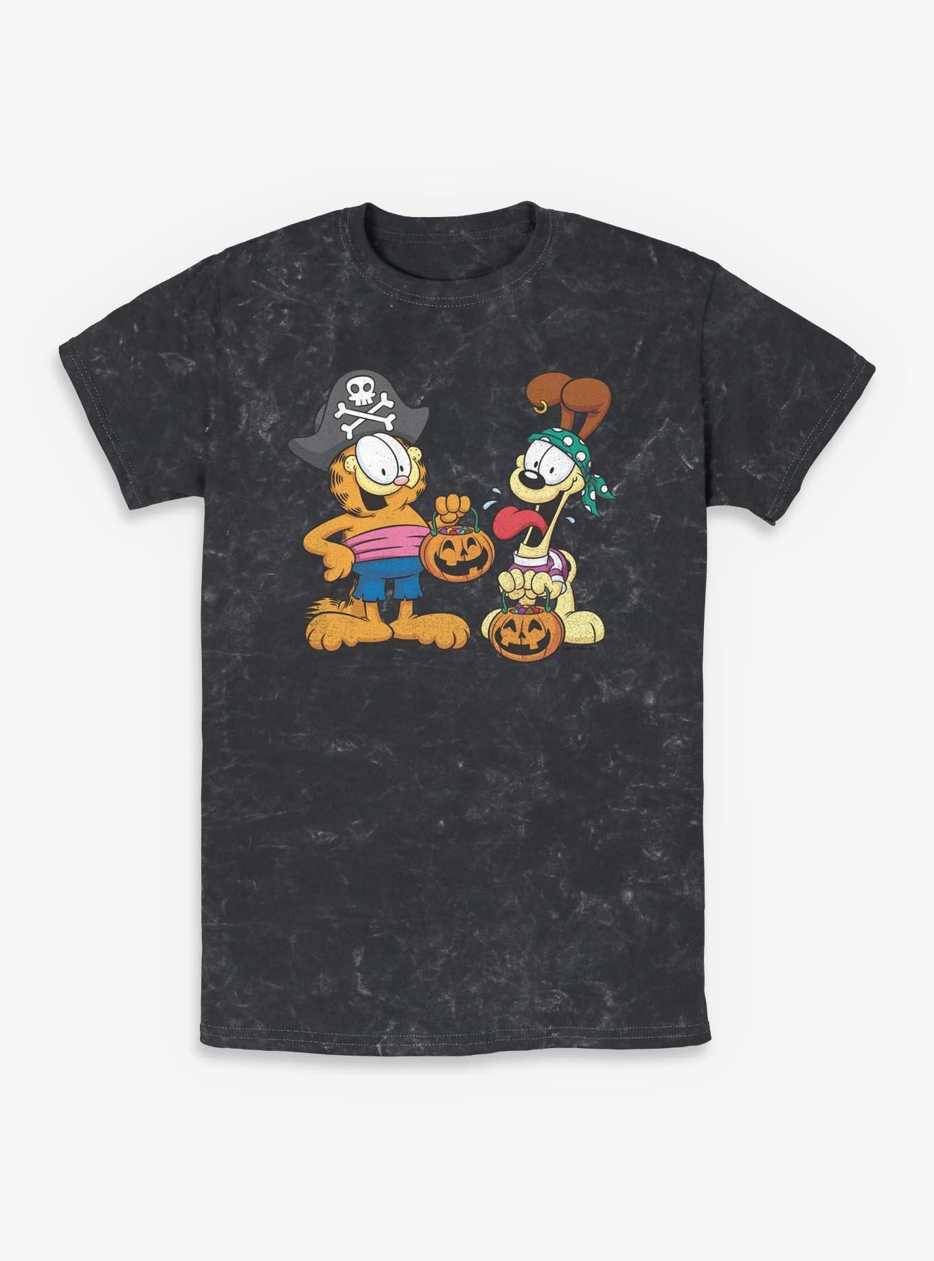 Garfield And Odie Pirate Halloween Costumes Mineral Wash T-Shirt