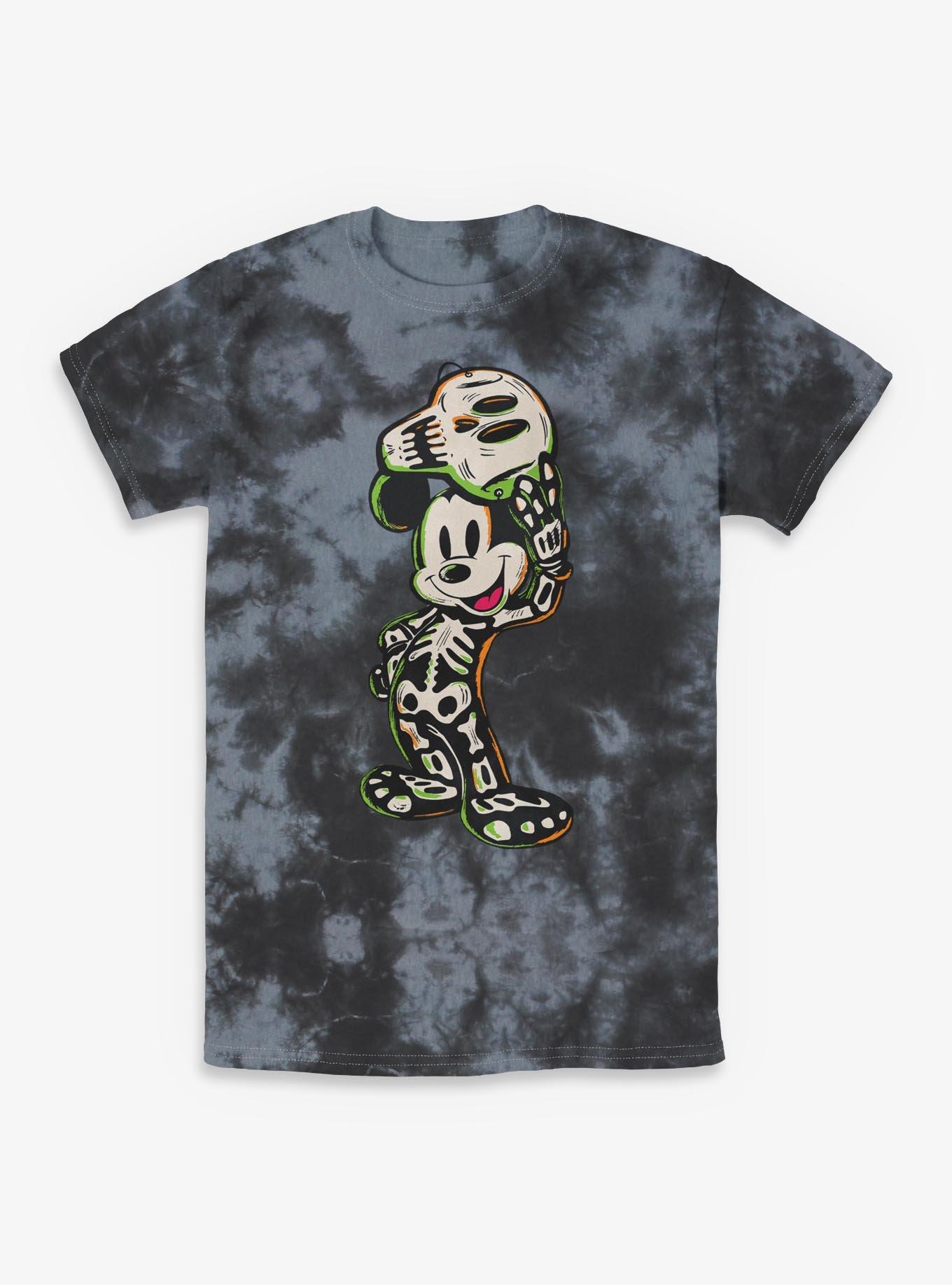 Disney Mickey Mouse Halloween Skeleton Tie-Dye T-Shirt