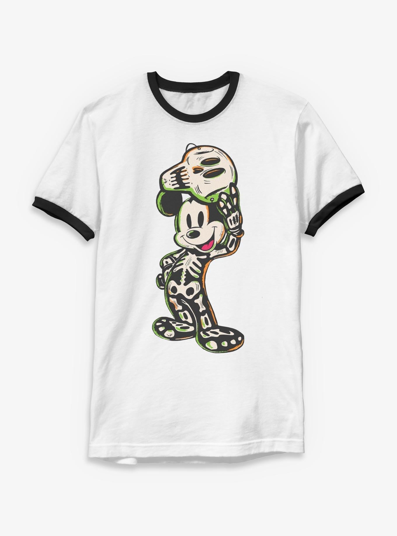 Disney Mickey Mouse Halloween Skeleton Ringer T-Shirt