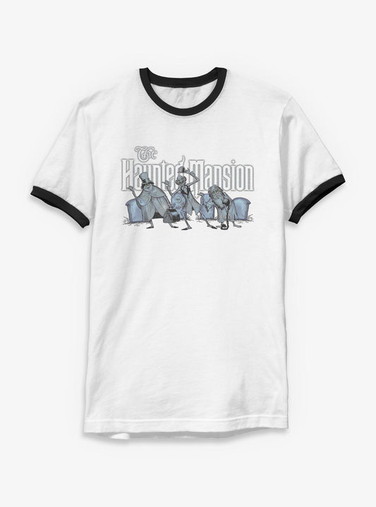 Disney The Haunted Mansion Spooky Hitchhiking Ghost Ringer T-Shirt