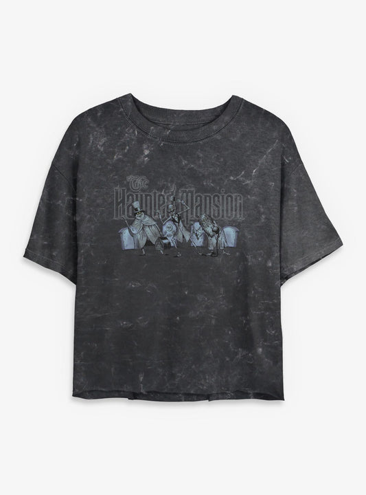 Disney The Haunted Mansion Spooky Hitchhiking Ghost Girls Mineral Wash Crop T-Shirt