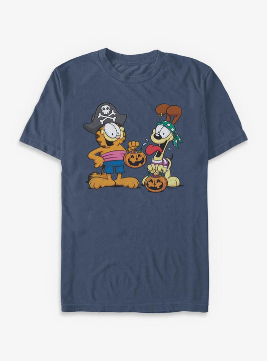 Garfield And Odie Pirate Halloween Costumes Garment Dye T-Shirt