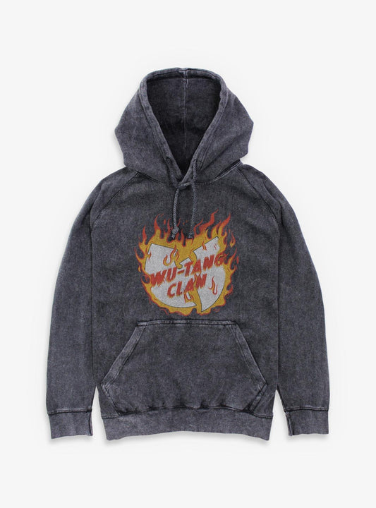 Wu-Tang Clan Fire Logo Mineral Wash Hoodie