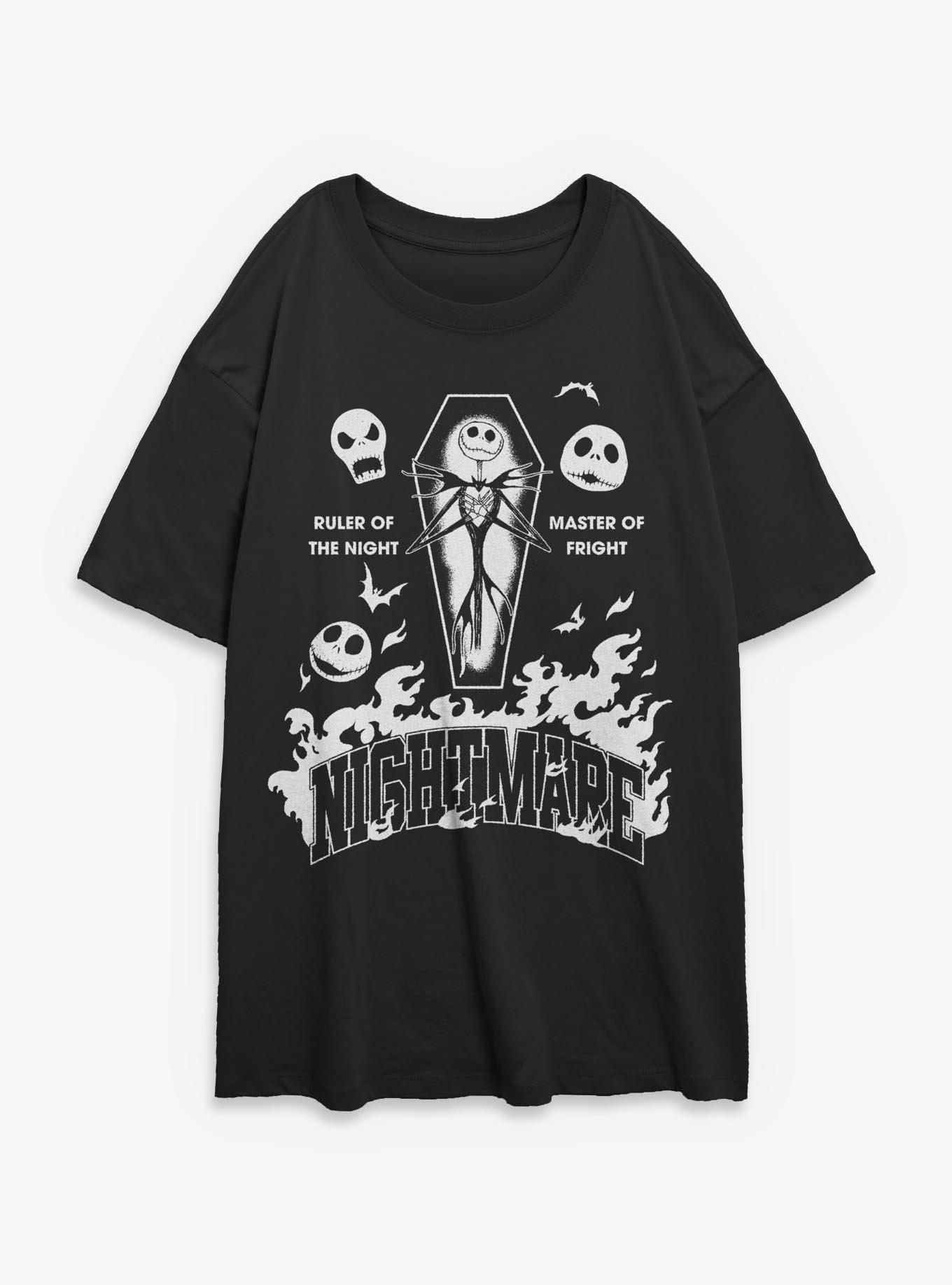 Disney The Nightmare Before Christmas Jack Ruler Of The Night Girls Oversized TShirt T-Shirt | Fan Favorite Artwork | Trending Festive Apparel