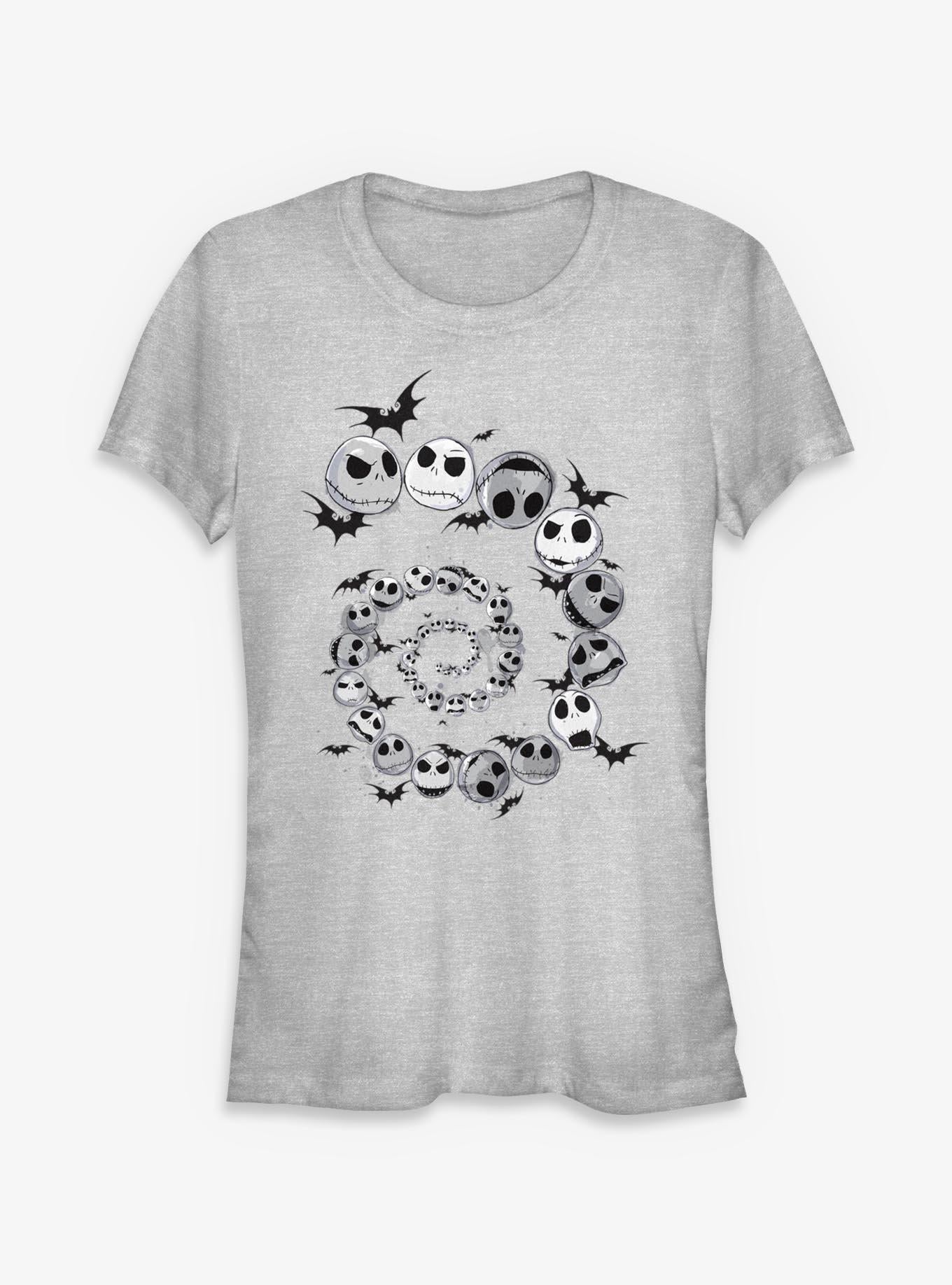 Disney The Nightmare Before Christmas Spiral Jack Head Girls TShirt T-Shirt | Holiday Edition | Perfect For Daily Wear