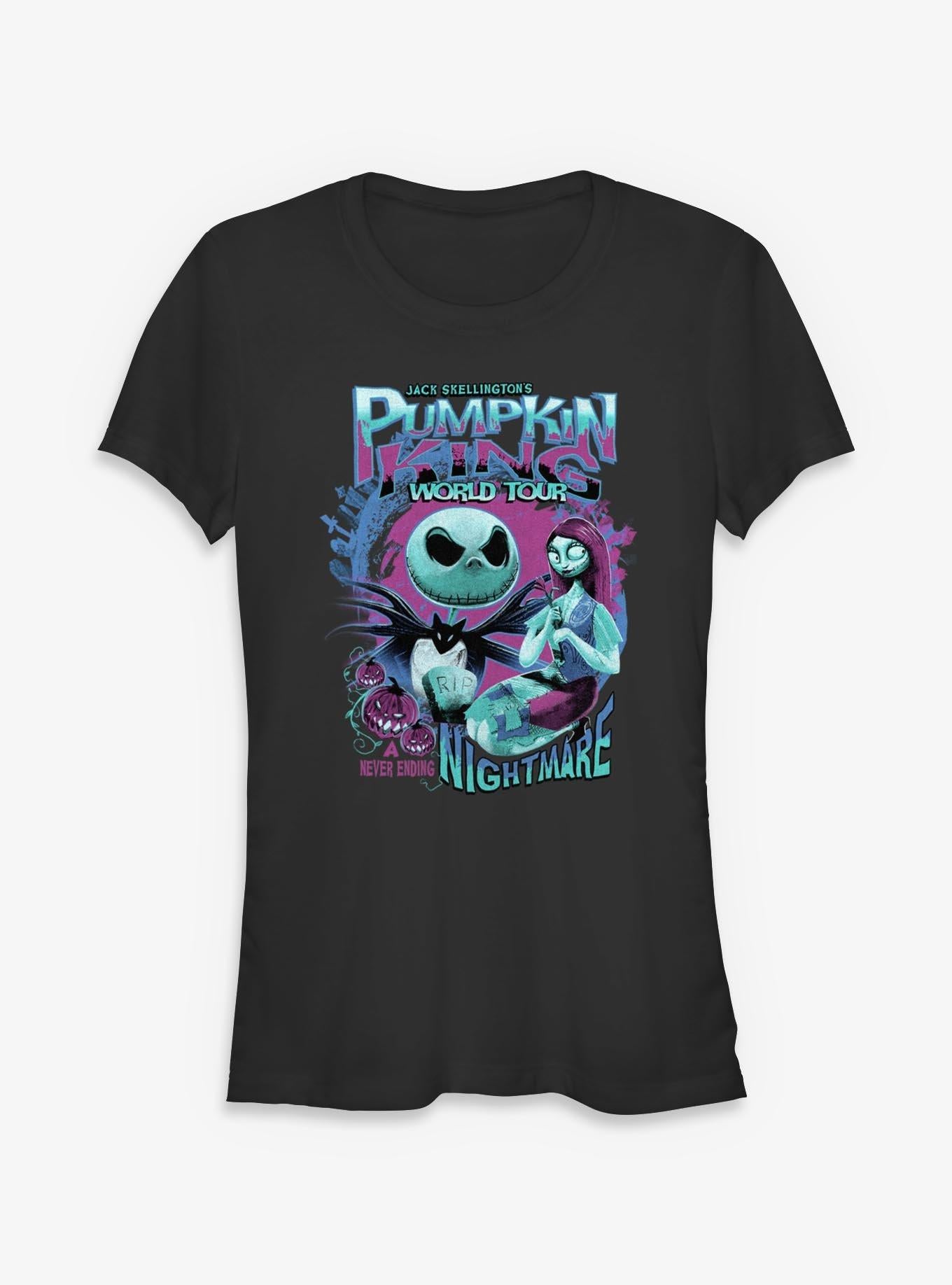 Disney The Nightmare Before Christmas Pumpkin King World Tour Girls TShirt T-Shirt | Premium Graphic | Limited Christmas Style