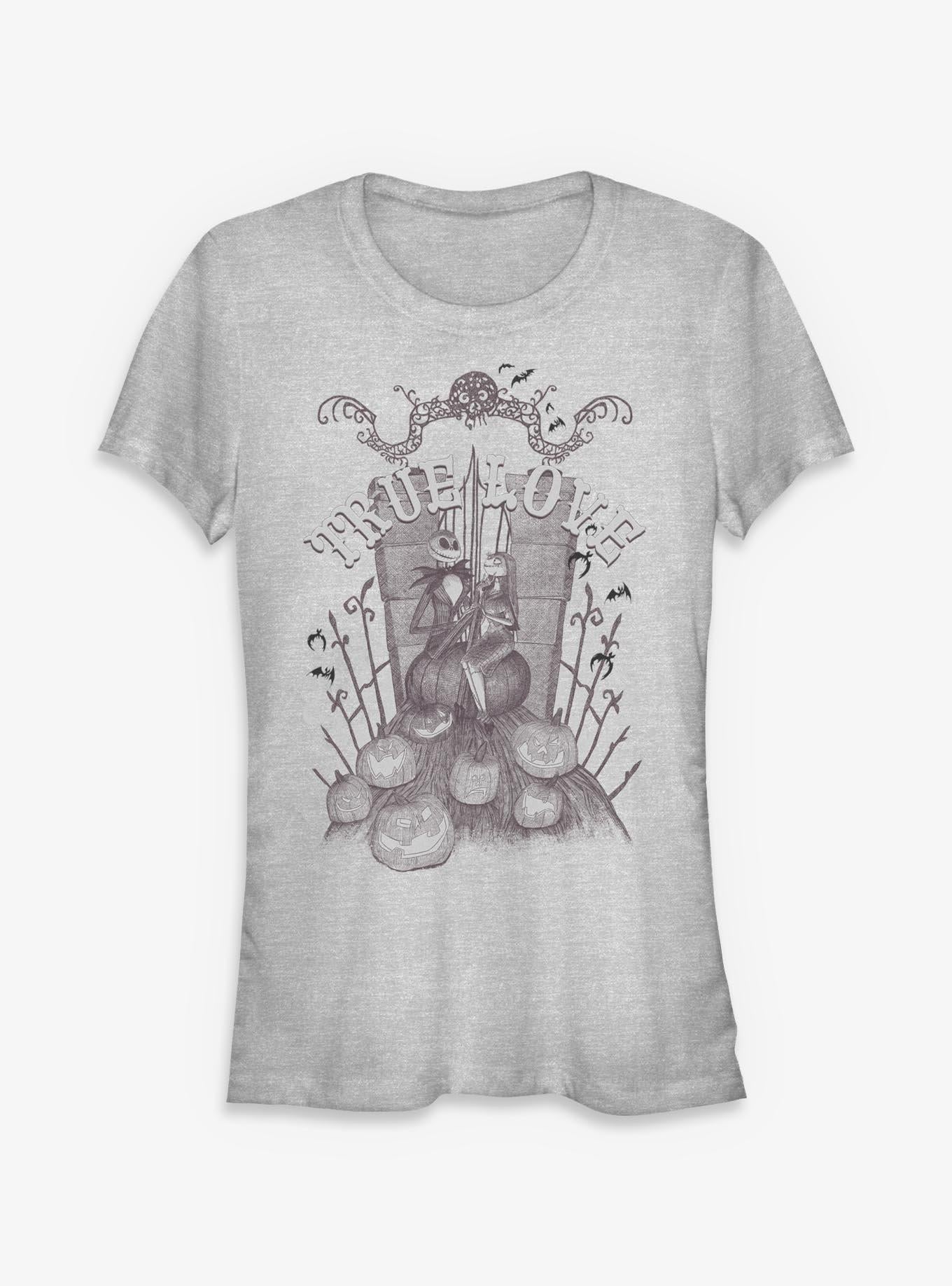 Disney The Nightmare Before Christmas Jack Sally True Love Yard Girls TShirt T-Shirt | Cute Festive Style | Limited Christmas Style