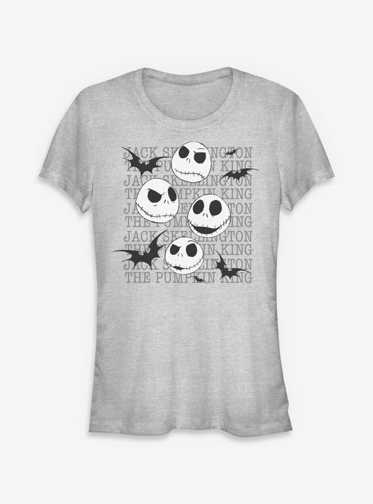 Disney The Nightmare Before Christmas Jack Heads Splatter Girls TShirt T-Shirt | Vintage Christmas Look | Perfect Holiday Gift