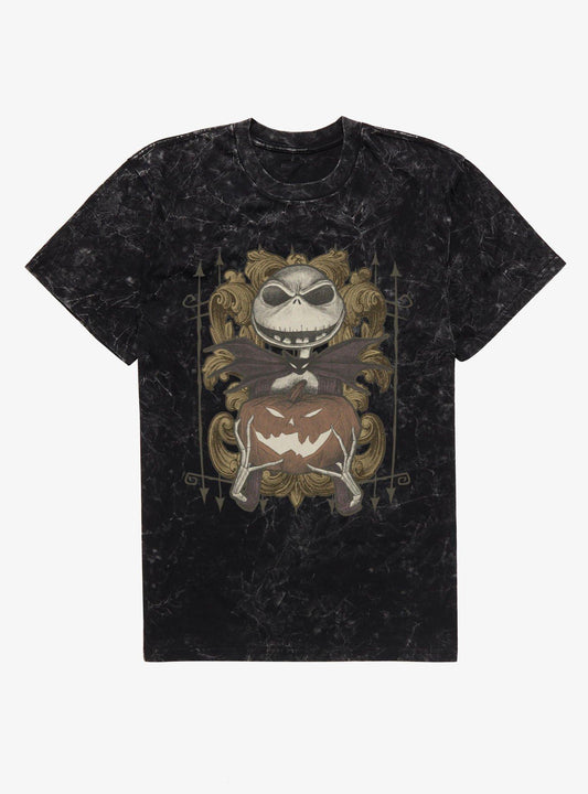 Disney The Nightmare Before Christmas Jack Pumpkin Flourish Mineral Wash T-Shirt Hot Topic Exclusive
