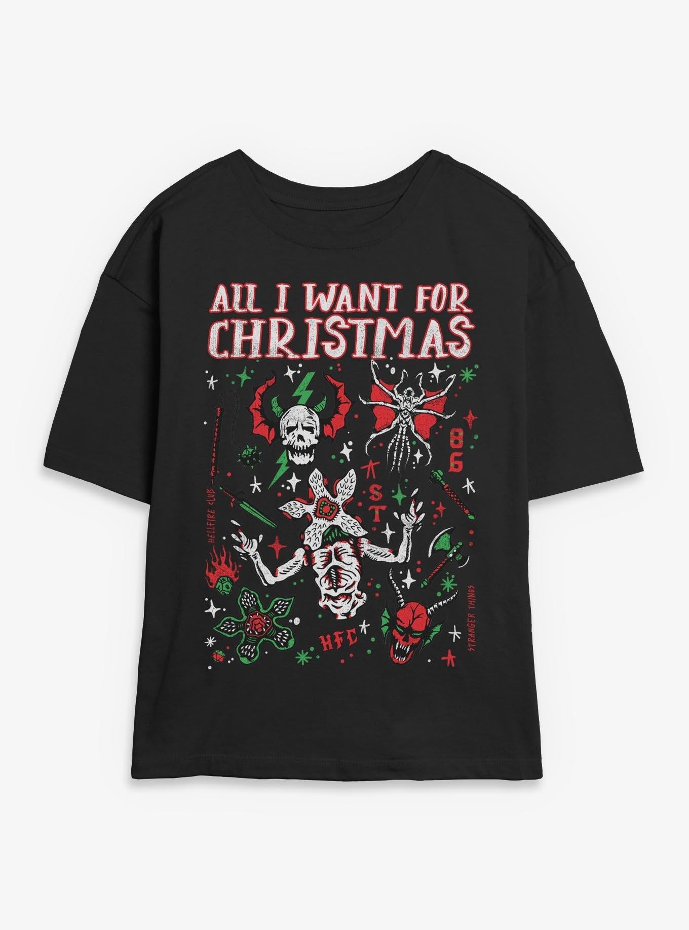 Stranger Things Christmas Flash Sheet Girls Skimmer TShirt T-Shirt | Holiday Edition | Trending Festive Apparel