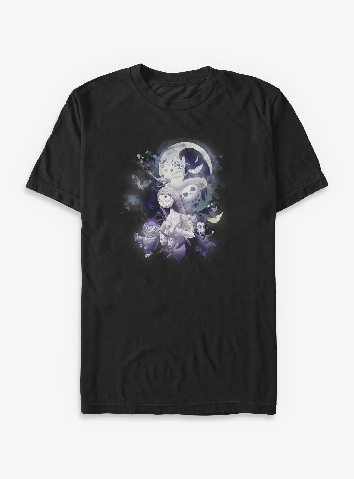 Disney The Nightmare Before Christmas Jack And Friends Glow Night Big Tall TShirt T-Shirt | Holiday Edition | Perfect Holiday Gift