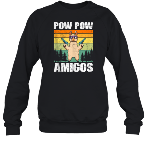 Alpaca Pow Pow Amigos Retro Lama Funny Alpacas Sweatshirt