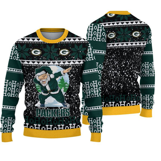3D Nfl Printed Green Bay Packers Sweatshirt Santa Claus Ho Ho Ho
