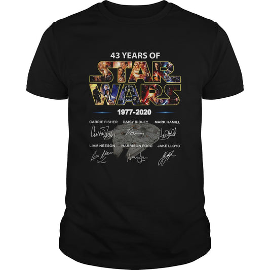 43 Years Of Star War 1977 2020 Signatures shirt