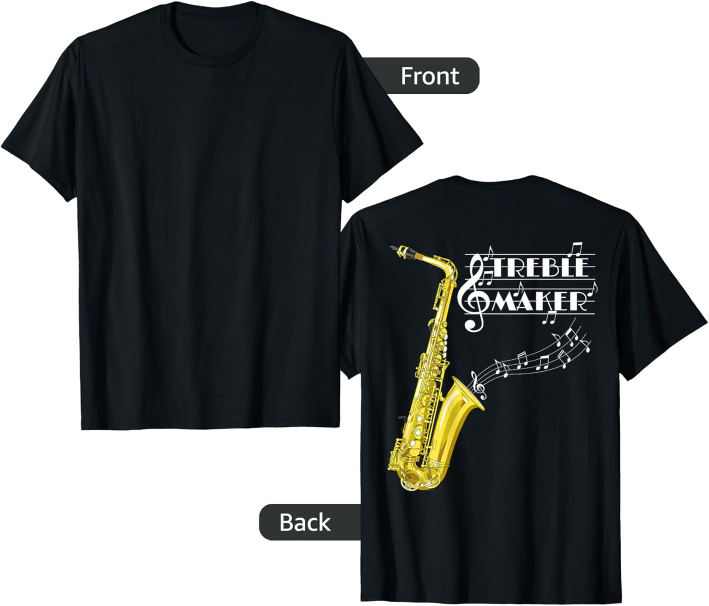 Funny Saxophone Treble Maker Clef Music
