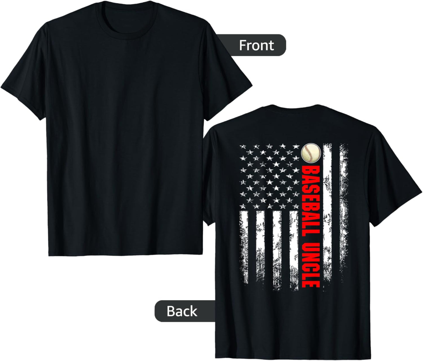 American Flag Baseball Uncle Backside