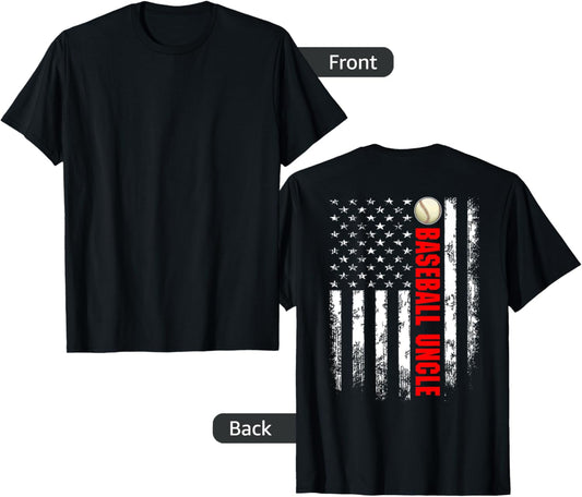 American Flag Baseball Uncle Backside