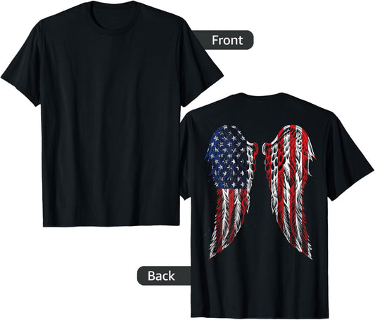 Angel Wings American Flag On Back