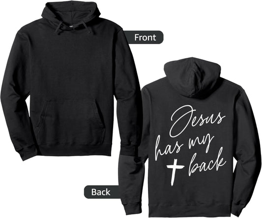Jesus Has My Back Rooted In Christ God Christian Faith Pullover Hoodie